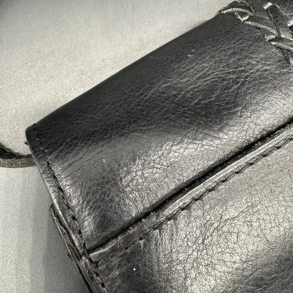 Patricia Nash Black Leather Crossbody Shoulder Bag Purse Removable Strap Clutch - Picture 11 of 14